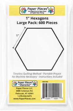 Paper Pieces 1" Hexagons Large Pack 600 Pieces