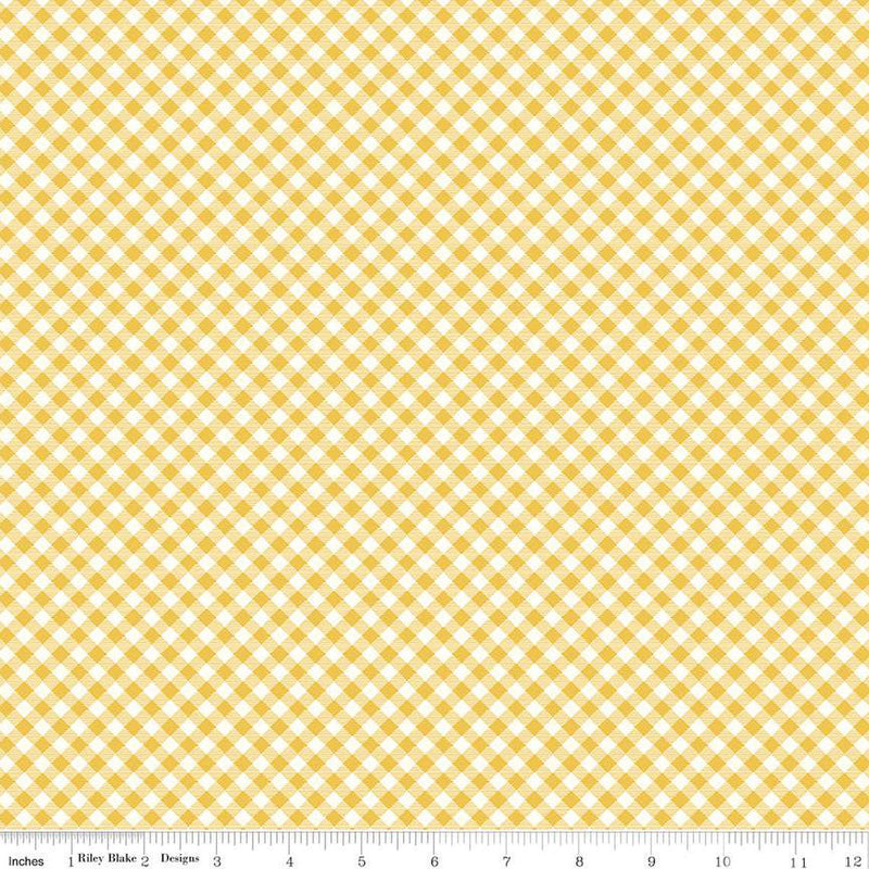 BloomBerry Gingham Yellow – Quilted Works