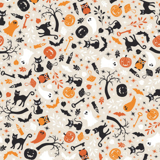 Pumpkins & Potions Cream Cats & Ghosts