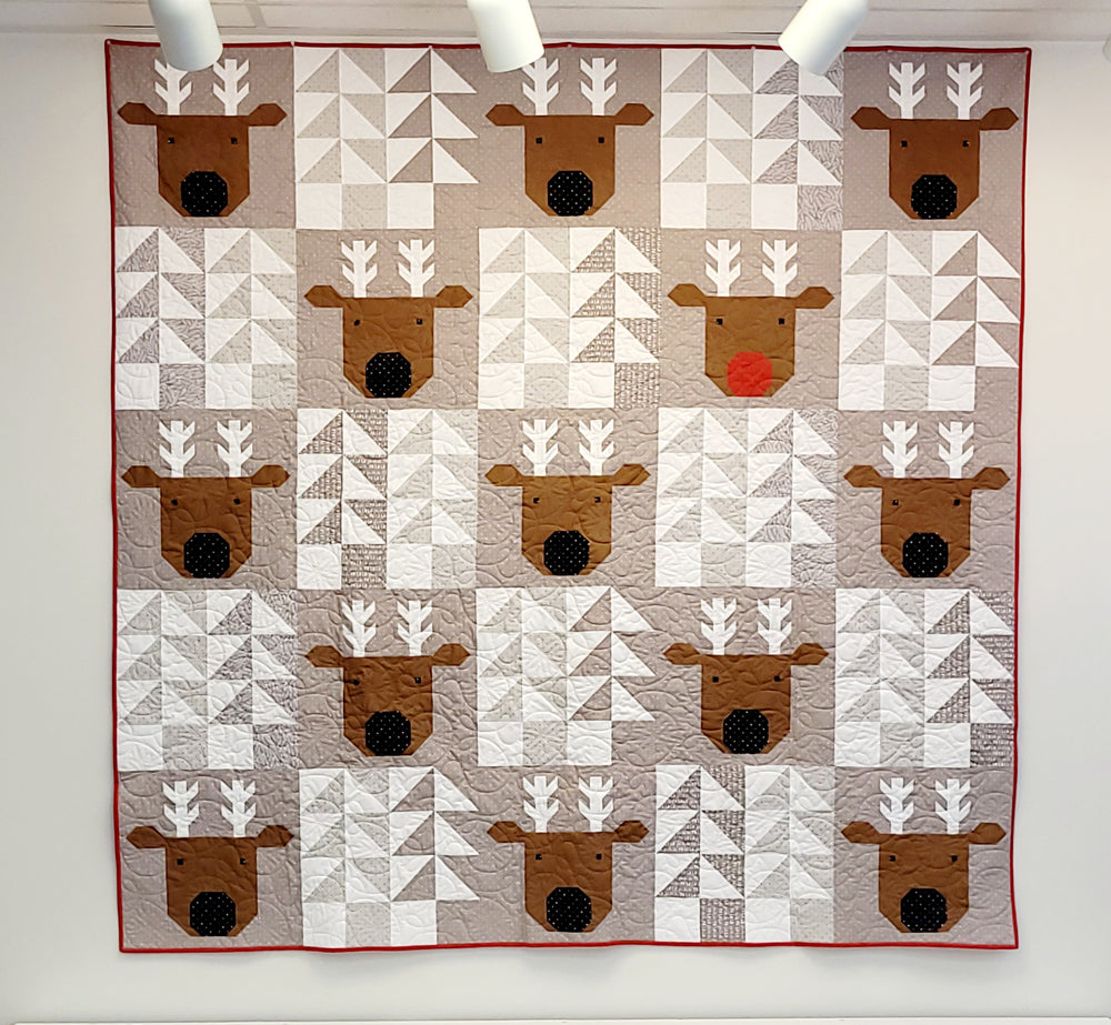 Reindeer Xing Quilt Kit featuring Lella Boutique Magic Dots Fabrics